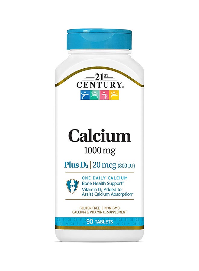 القرن الحادي والعشرون حبوب كالسيوم بلس دي3 1000 ملليجرام- 90 قرص - Image 1